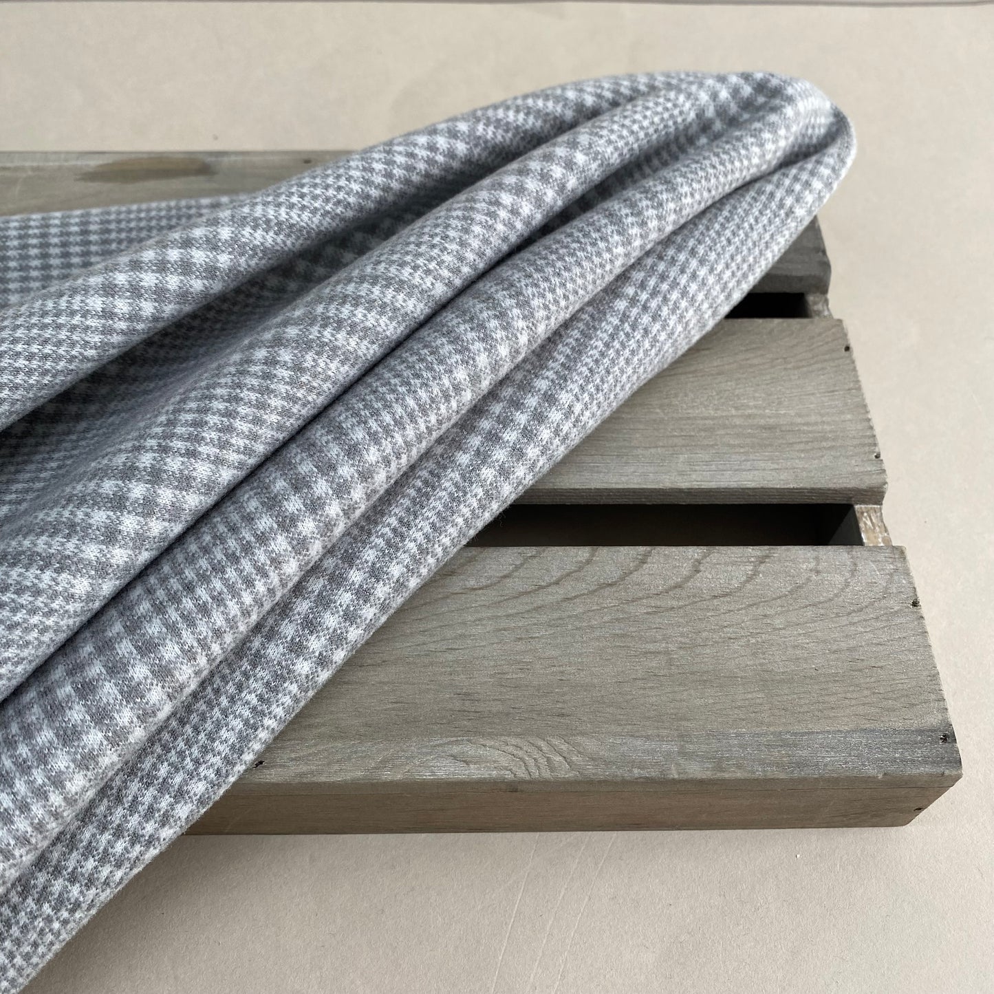 Plaid Fleece Viscose Blend Fleece Silver