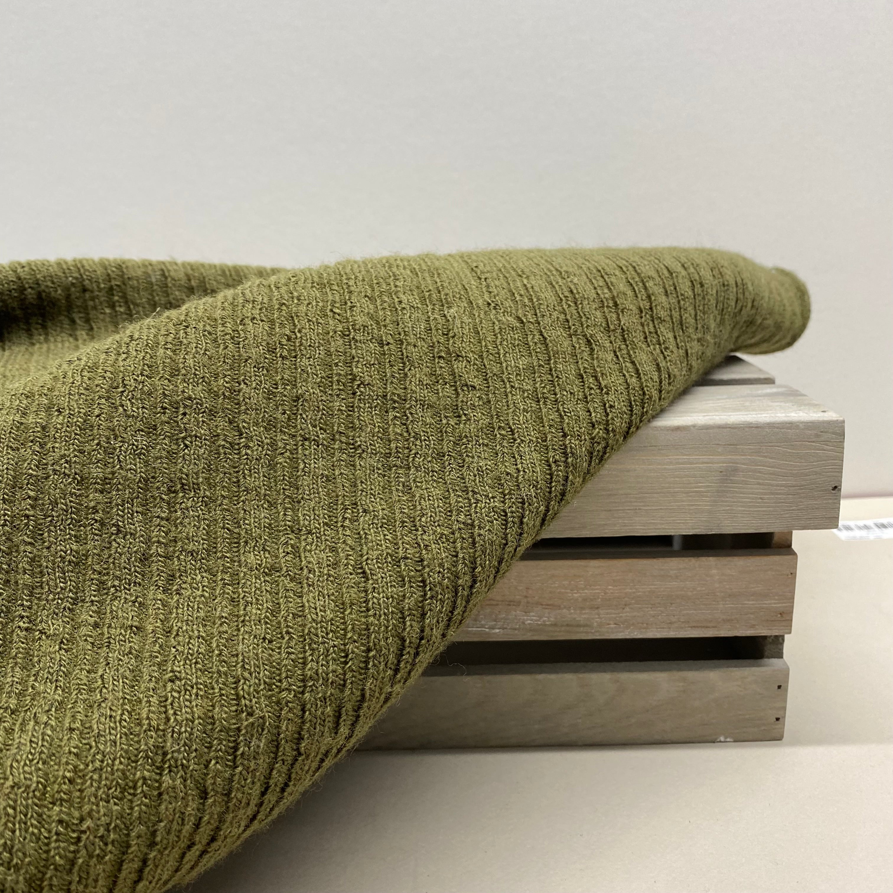 Wool Blend Rib Sweater Knit Fabric Fern – Lulou Designs