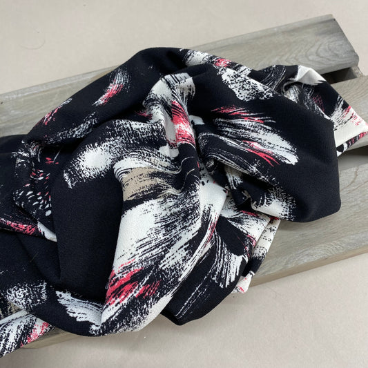 John Kaldor Black Floral Print Jersey Crepe 2m