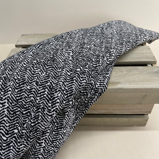 Herringbone Black Scuba Knit Fabric 1.4m