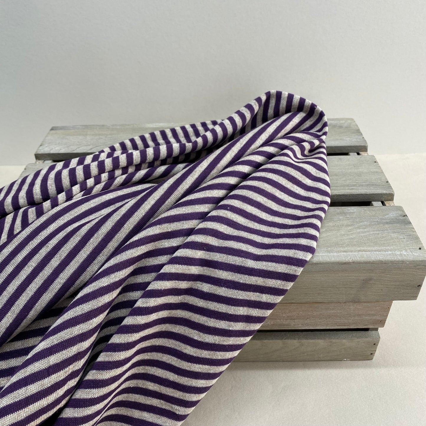 Lightweight Striped Sweater Knit Purple/Grey