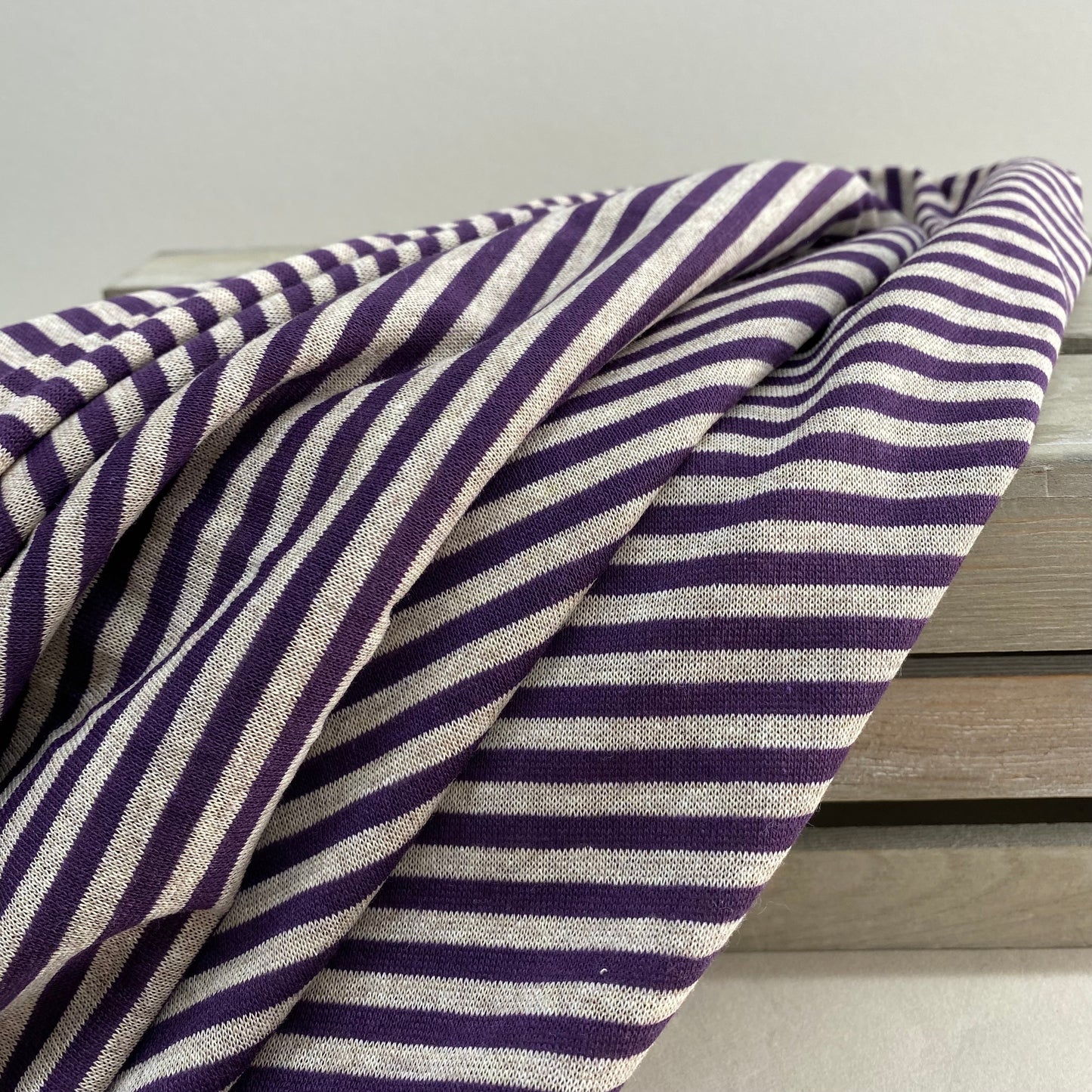 Lightweight Striped Sweater Knit Purple/Grey