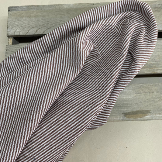 Lightweight Striped Sweater Knit Milk Chocolate Pinstripe