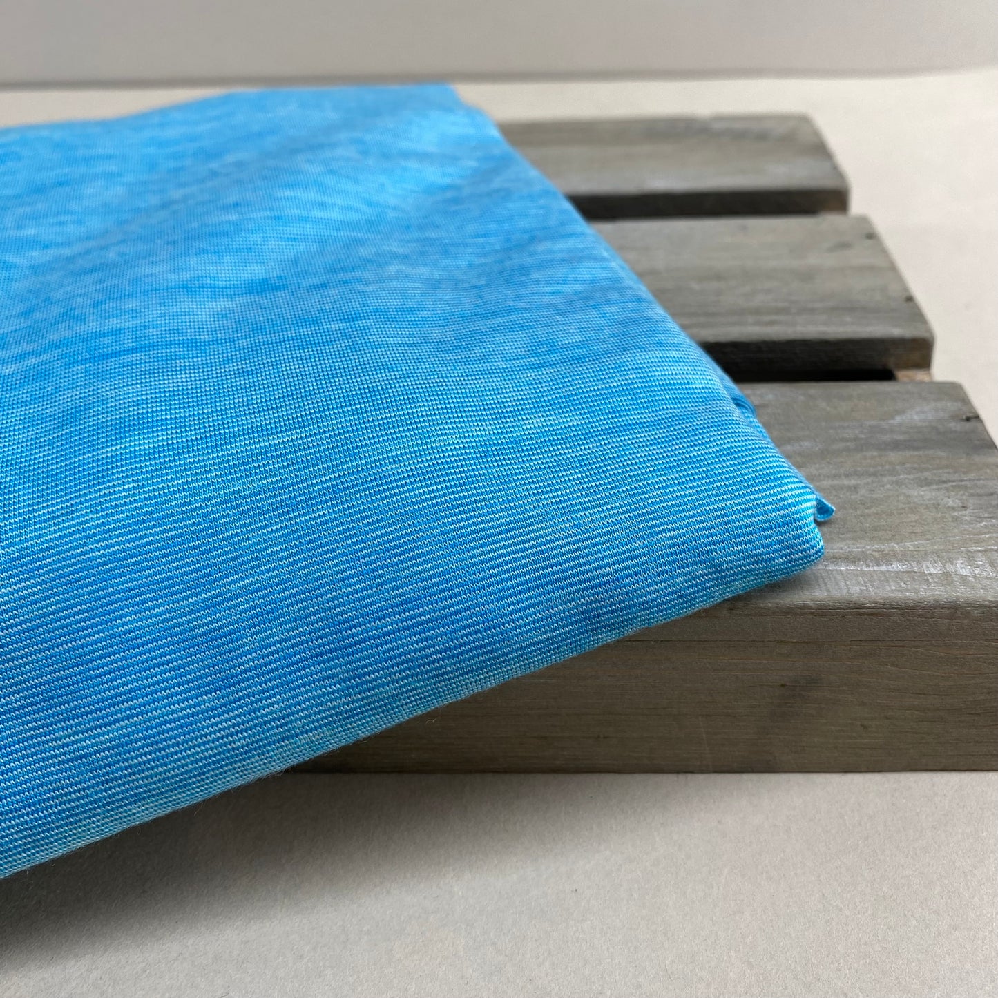 Turquoise Stripe Merino Jersey 1m