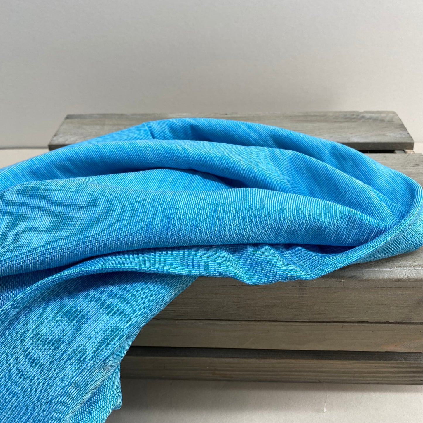 Turquoise Stripe Merino Jersey 1m