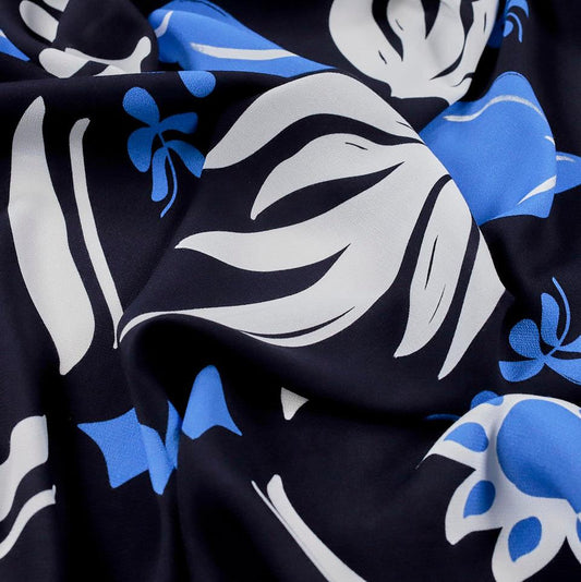 Fabric Godmother Mattie Navy Viscose Crepe