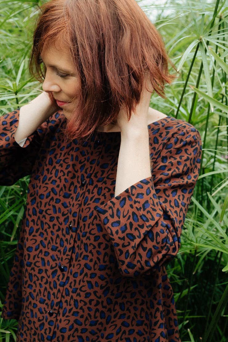 Eglantine et Zoe Jungle Collection Bagheera Chocolate Viscose Fabric