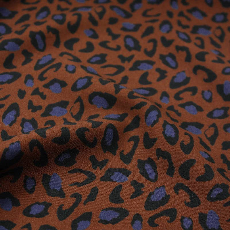 Eglantine et Zoe Jungle Collection Bagheera Chocolate Viscose Fabric