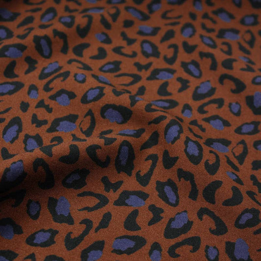Eglantine et Zoe Jungle Collection Bagheera Chocolate Viscose Fabric