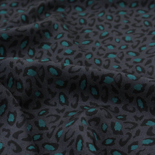 Eglantine et Zoe Jungle Collection Bagheera Anthracite Viscose Fabric