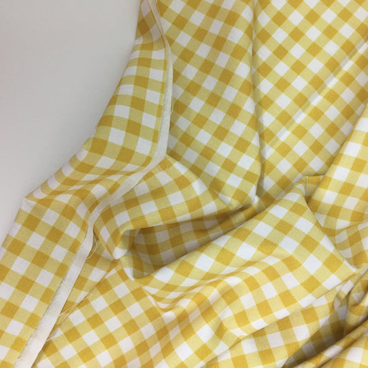 Sunshine Yellow Gingham Cotton Percal Print 1.25m