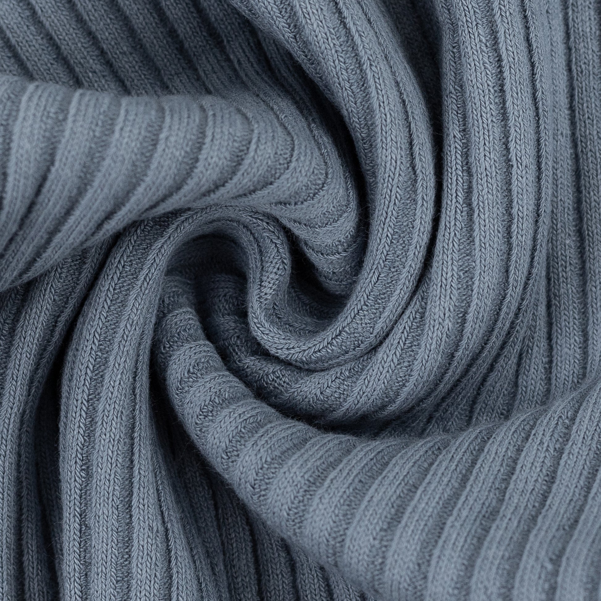 Una Cotton Knit Ribbing Smoke Blue