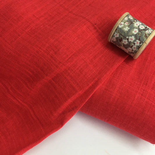 Piper Viscose Linen Dressmaking Fabric Red 0.5m