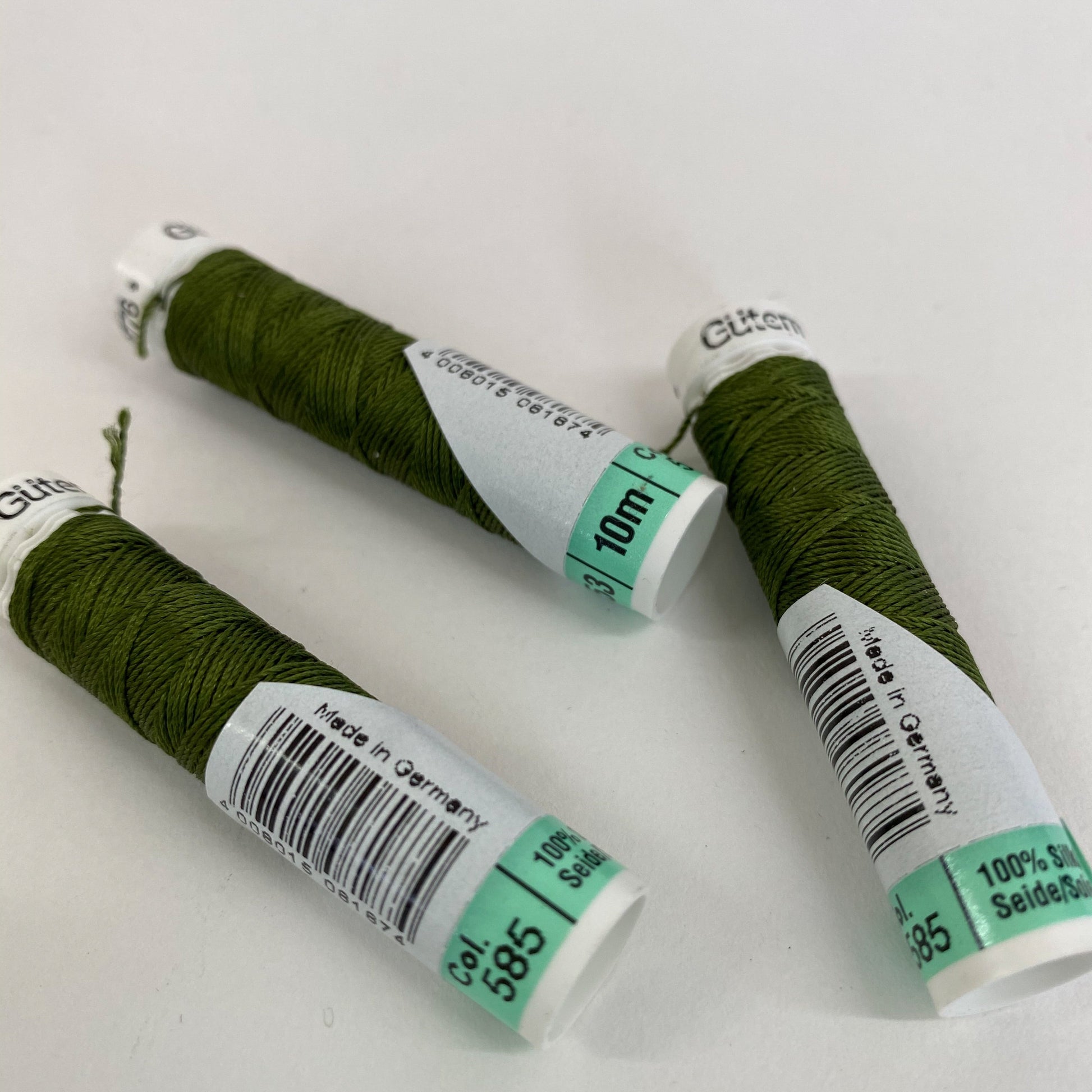 Gutermann Silk Buttonhole Thread Olive