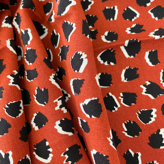 Terrazzo Fire Viscose Twill Fabric