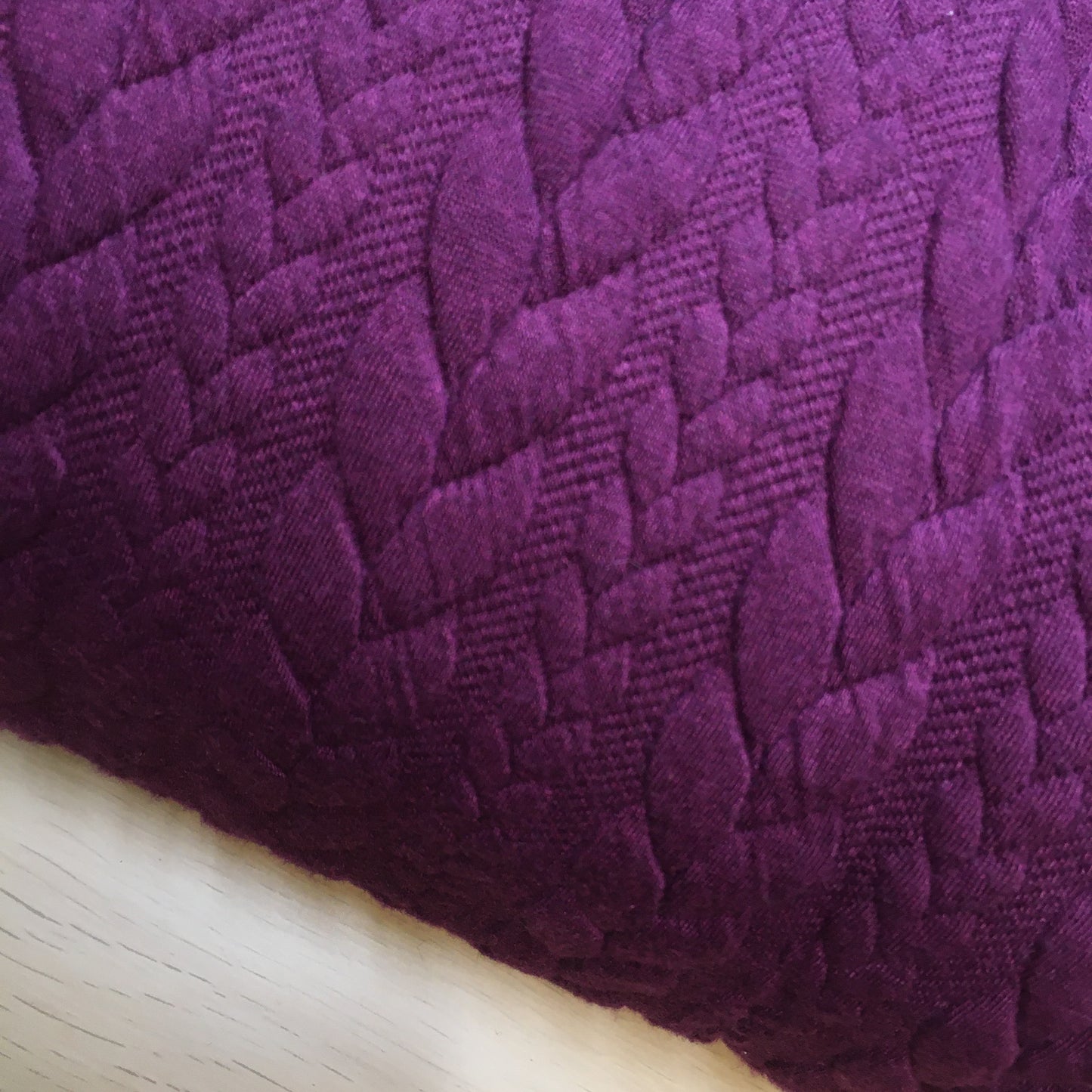 Heavy Cable Knit Jersey Aubergine 1.2m