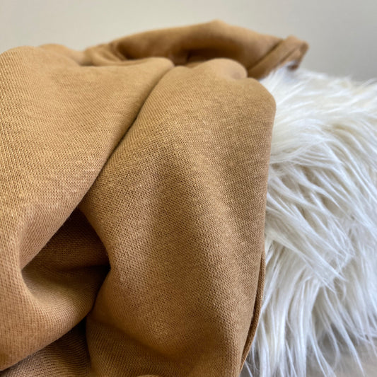 Lily Linen Viscose Jersey Fabric Camel