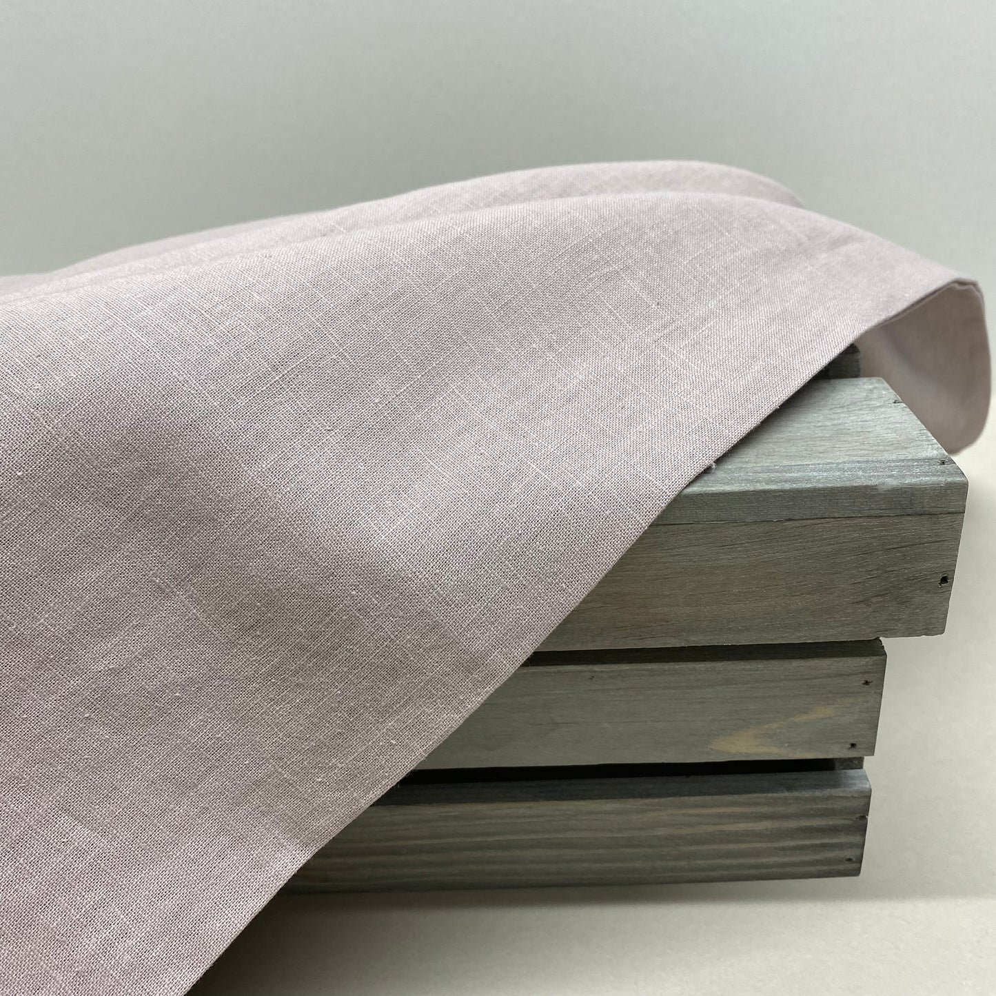 Washed Linen Fabric Silver Rose