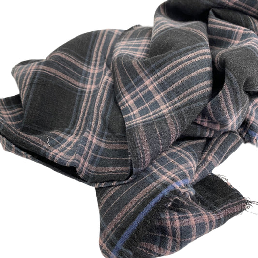 Helsinki Old Rose and Charcoal Grey Check