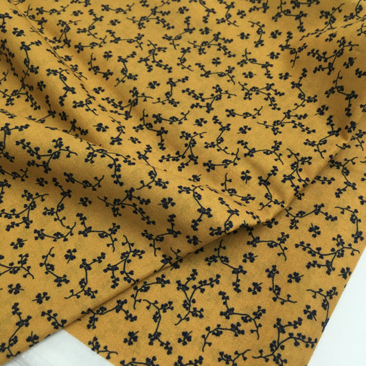 Nica Cotton Batiste Print Mustard 1.95m