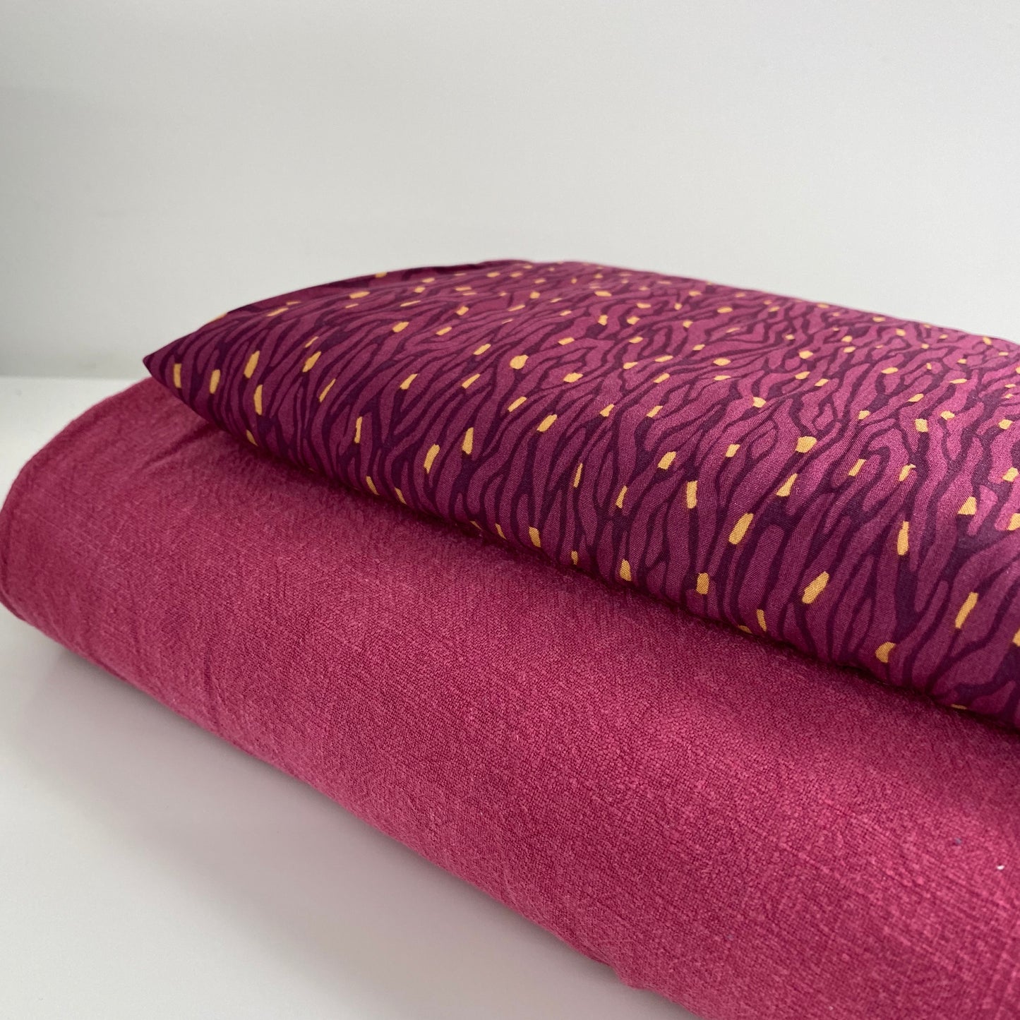 Magenta Babbling Brook Viscose Dress Fabric