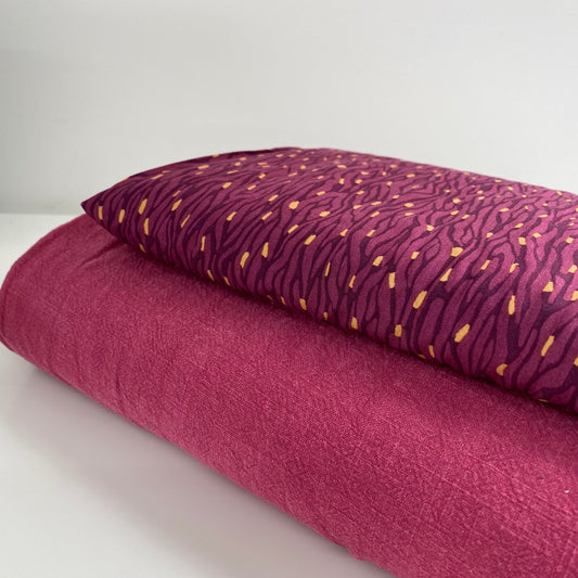 Magenta Babbling Brook Viscose Dress Fabric