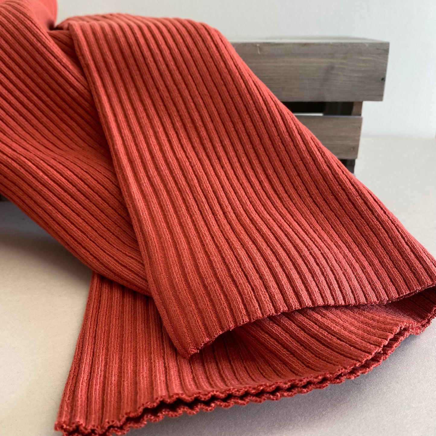 Una Cotton Knit Ribbing Burnt Orange