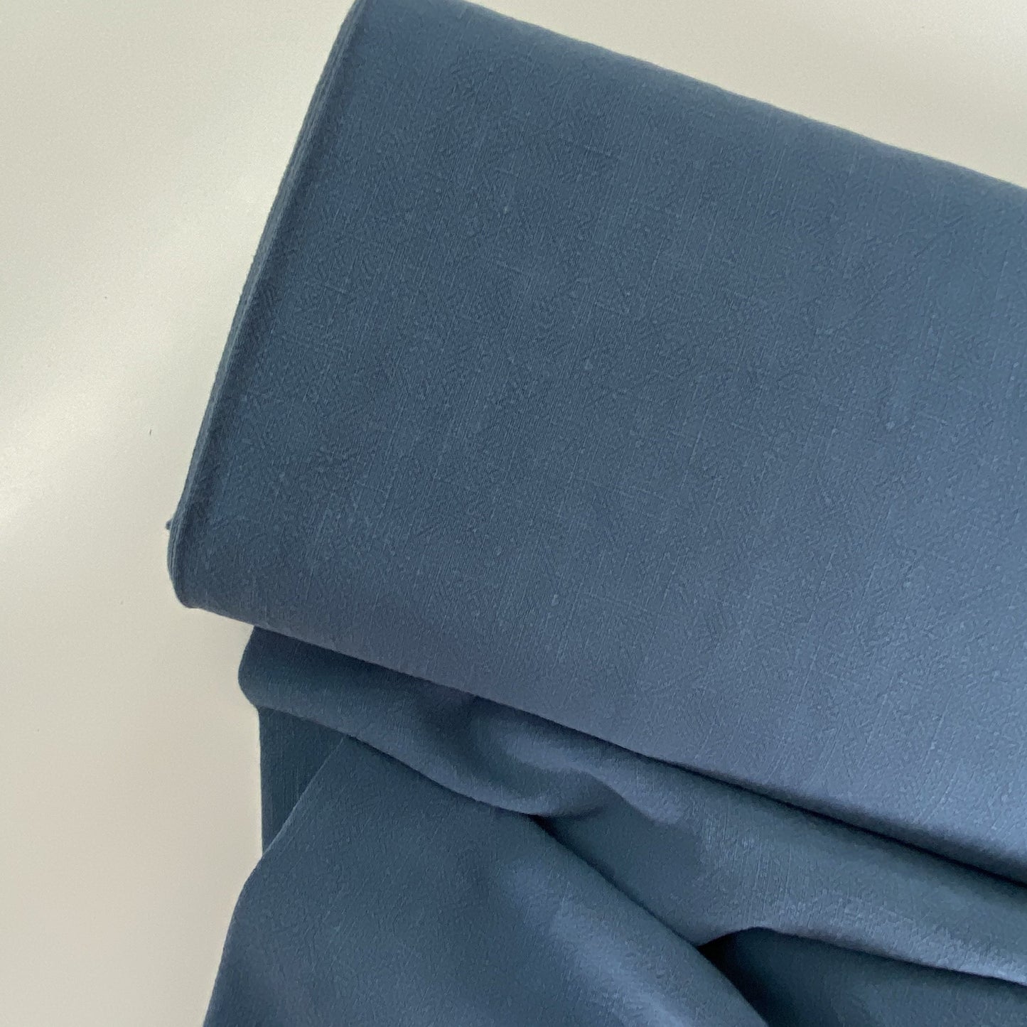 Sandwashed Textured Ramie Dressmaking Fabric Airforce Blue