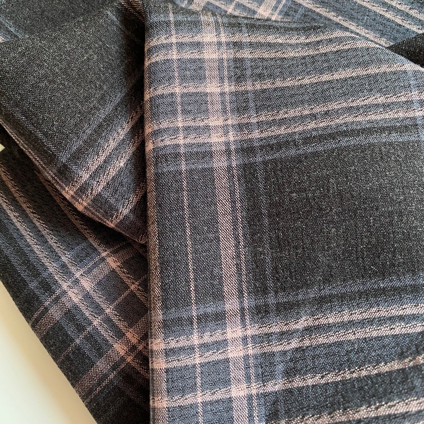Helsinki Old Rose and Charcoal Grey Check